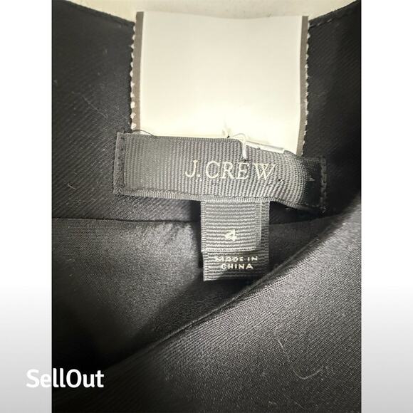 J.Crew Women's Black Sleeveless Midi Dress with Waist Tie Size 4 wool career - Picture 7 of 8